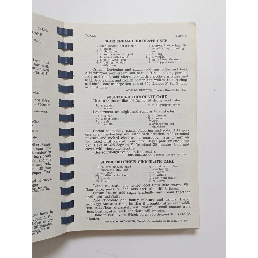 Vintage Our Favorite Grange Recipes 1971 California State Grange Cookbook 315 Pg